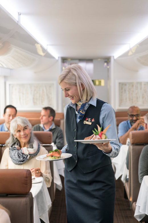 Rocky Mountaineer Onboard GoldLeaf Service Host