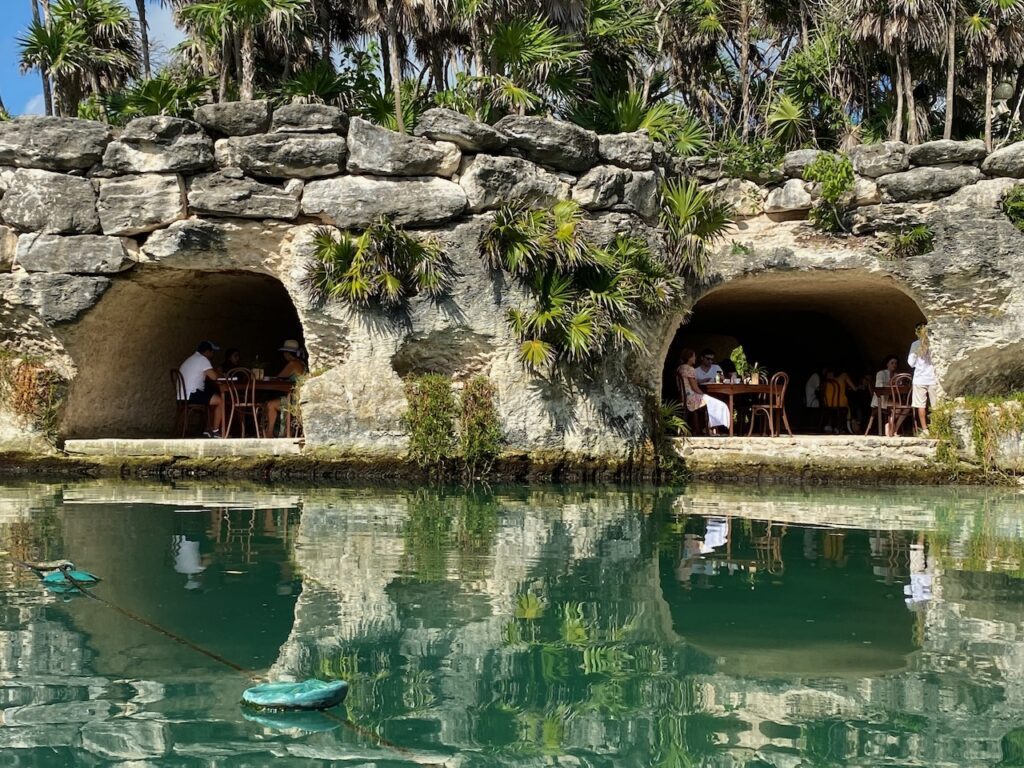 Cave dining at Hotel Xcaret Arte