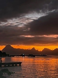 Beautiful sunset in Bora Bora