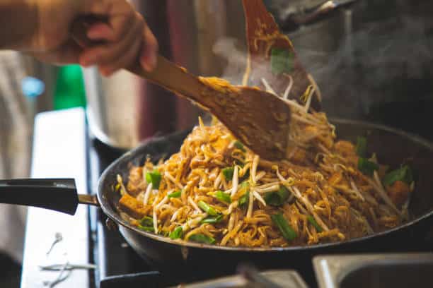 Pad Thai Noodles is popular street food in Bangkok