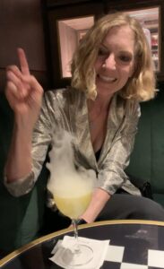 Nanci Browning enjoying a SALT cocktail on Silversea